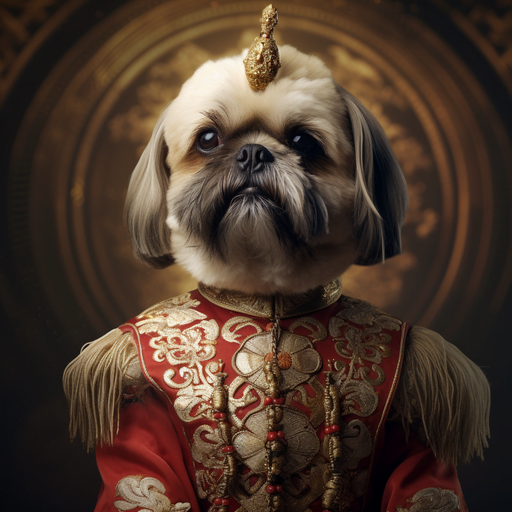 תמונה של שי צו המציג את המראה המלכותי והמלכותי שלו