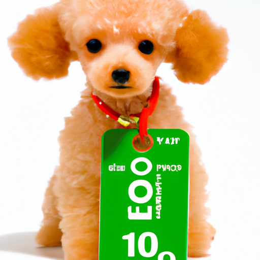 תמונה של פודל צעצוע עם תג מחיר המייצג את העלות.